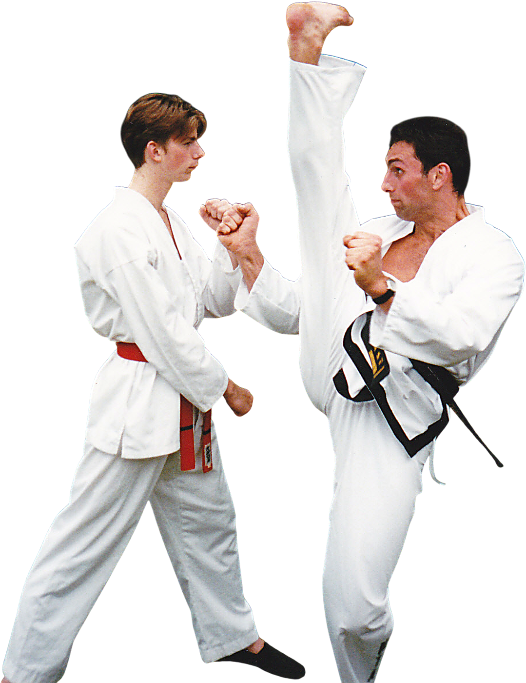 Master Jack de Smit trapt hoog tijdens sparring